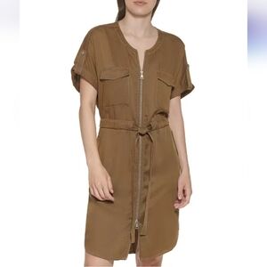 DKNY Utility Dress Size M Olive Color